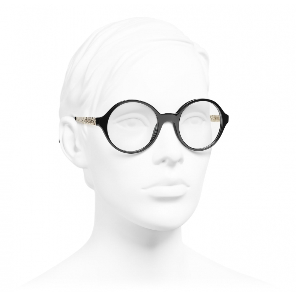 Chanel Round Eyeglasses Black Chanel Eyewear Avvenice