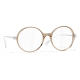 Chanel - Occhiali da Vista Rotondi - Marrone Trasparente - Chanel Eyewear