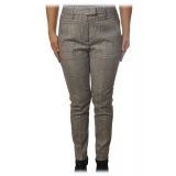 Dondup - Pantalone Modello Top in Fantasia Check - Nero/Bianco - Pantalone - Luxury Exclusive Collection