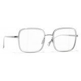 Chanel - Occhiali da Vista Quadrati - Argento Scuro - Chanel Eyewear