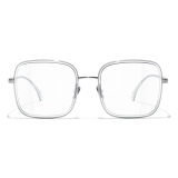 Chanel - Occhiali da Vista Quadrati - Argento Scuro - Chanel Eyewear