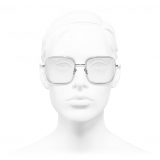 Chanel - Occhiali da Vista Quadrati - Argento Scuro - Chanel Eyewear