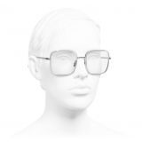 Chanel - Occhiali da Vista Quadrati - Argento Scuro - Chanel Eyewear