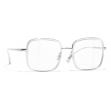 Chanel - Square Eyeglasses - Silver - Chanel Eyewear
