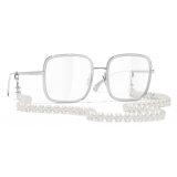 Chanel - Square Eyeglasses - Silver - Chanel Eyewear