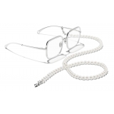 Chanel - Square Eyeglasses - Silver - Chanel Eyewear