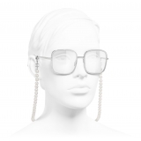 Chanel - Occhiali da Vista Quadrati - Argento - Chanel Eyewear