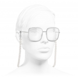 Chanel - Square Eyeglasses - Silver - Chanel Eyewear