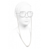 Chanel - Square Eyeglasses - Silver - Chanel Eyewear