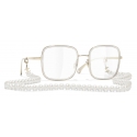 Chanel - Square Eyeglasses - Gold - Chanel Eyewear