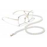 Chanel - Square Eyeglasses - Gold - Chanel Eyewear