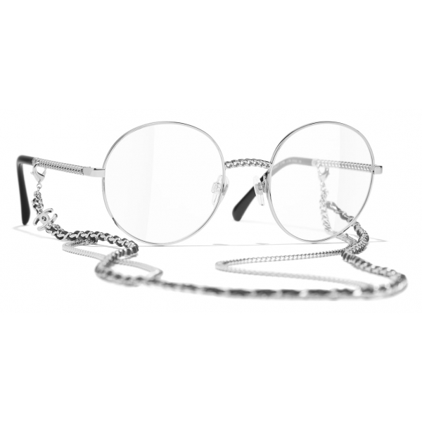 Chanel - Round Eyeglasses - Silver - Chanel Eyewear