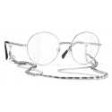 Chanel - Round Eyeglasses - Silver - Chanel Eyewear