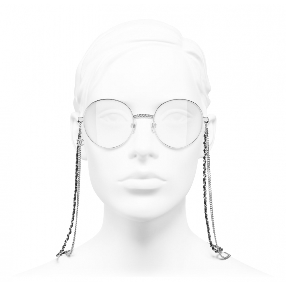 Chanel - Round Eyeglasses - Silver - Chanel Eyewear - Avvenice