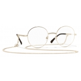 Chanel - Occhiali da Vista Rotondi - Oro - Chanel Eyewear