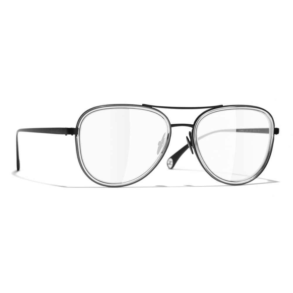 Chanel - Rectangular Eyeglasses - Black Gold - Chanel Eyewear