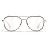 Chanel - Occhiali da Vista Pilota - Oro Grigio - Chanel Eyewear