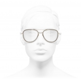 Chanel - Occhiali da Vista Pilota - Oro Grigio - Chanel Eyewear