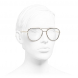 Chanel - Occhiali da Vista Pilota - Oro Grigio - Chanel Eyewear