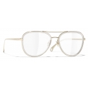 Chanel - Occhiali da Vista Pilota - Oro - Chanel Eyewear