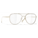 Chanel - Occhiali da Vista Pilota - Oro - Chanel Eyewear