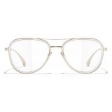 Chanel - Pilot Eyeglasses - Gold - Chanel Eyewear