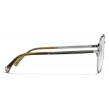 Chanel - Occhiali da Vista Pilota - Argento Scuro Kaki - Chanel Eyewear