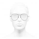 Chanel - Pilot Eyeglasses - Dark Silver Khaki - Chanel Eyewear