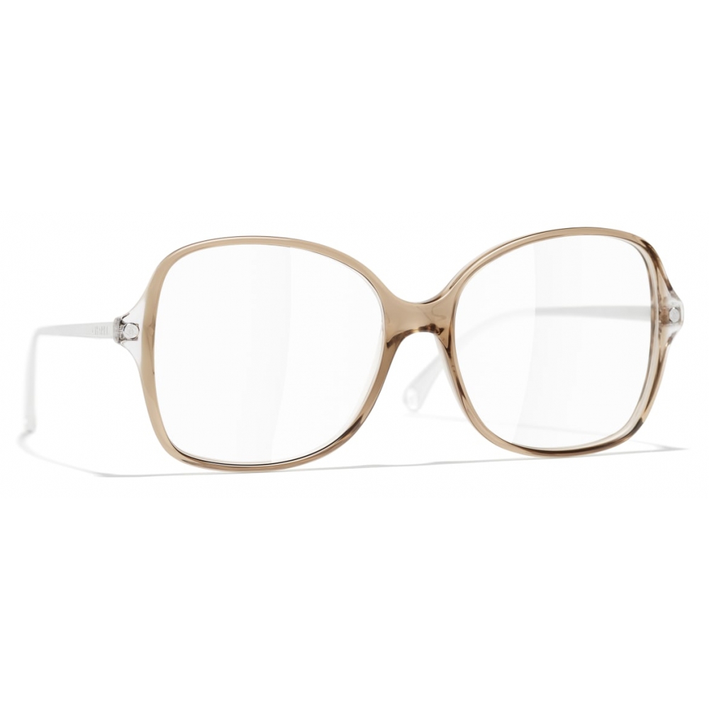Chanel - Square Eyeglasses - Transparent Brown - Chanel Eyewear - Avvenice