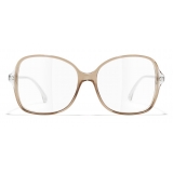 Chanel - Occhiali da Vista Quadrati - Marrone Trasparente - Chanel Eyewear