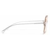 Chanel - Occhiali da Vista Quadrati - Marrone Trasparente - Chanel Eyewear