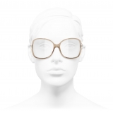 Chanel - Occhiali da Vista Quadrati - Marrone Trasparente - Chanel Eyewear