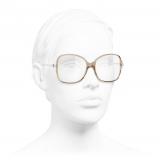 Chanel - Occhiali da Vista Quadrati - Marrone Trasparente - Chanel Eyewear