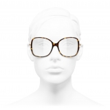 Chanel - Occhiali da Vista Quadrati - Tartaruga Scuro - Chanel Eyewear