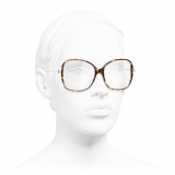 Chanel - Occhiali da Vista Quadrati - Tartaruga Scuro - Chanel Eyewear