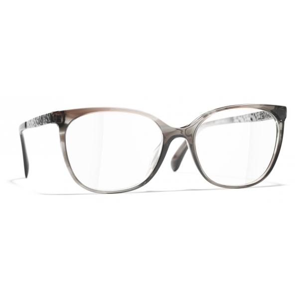 Chanel - Square Eyeglasses - Transparent Gray - Chanel Eyewear