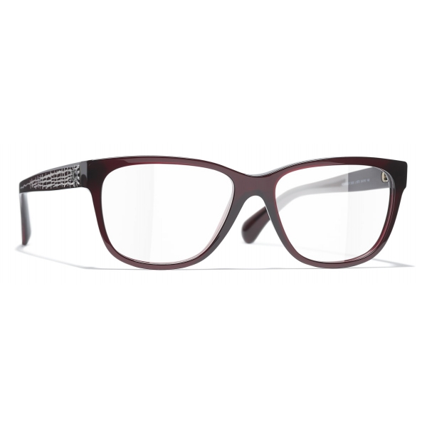 Chanel - Rectangular Eyeglasses - Dark Red - Chanel Eyewear