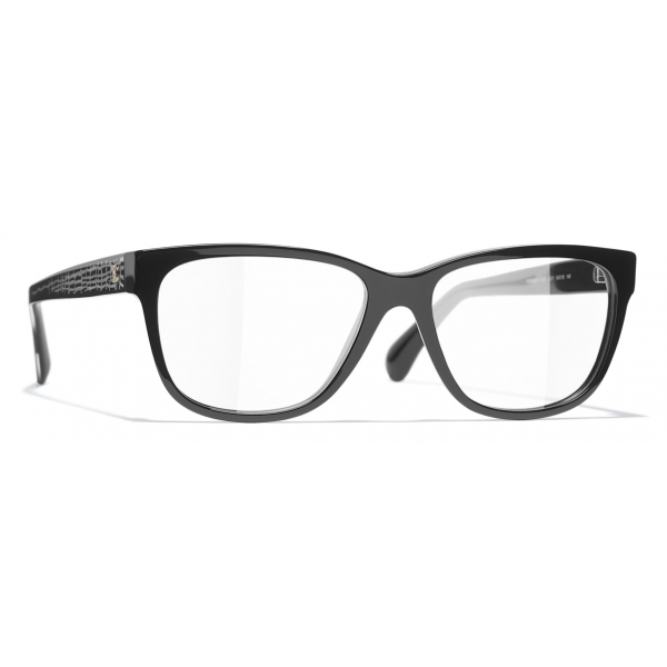 Chanel - Rectangular Eyeglasses - Black - Chanel Eyewear