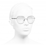 Chanel - Occhiali da Vista Rotondi - Argento Scuro - Chanel Eyewear