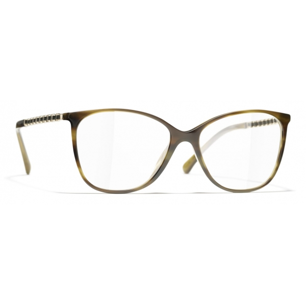 Chanel - Square Eyeglasses - Green Tortoise - Chanel Eyewear