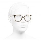 Chanel - Occhiali da Vista Quadrati - Verde Tartaruga - Chanel Eyewear