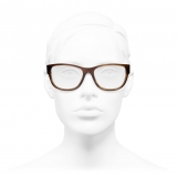 Chanel - Occhiali da Vista Quadrati - Tartaruga Chiaro - Chanel Eyewear