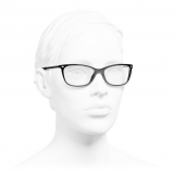 Chanel - Rectangular Eyeglasses - Black - Chanel Eyewear