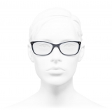 Chanel - Occhiali da Vista Rettangolari - Blu Scuro - Chanel Eyewear