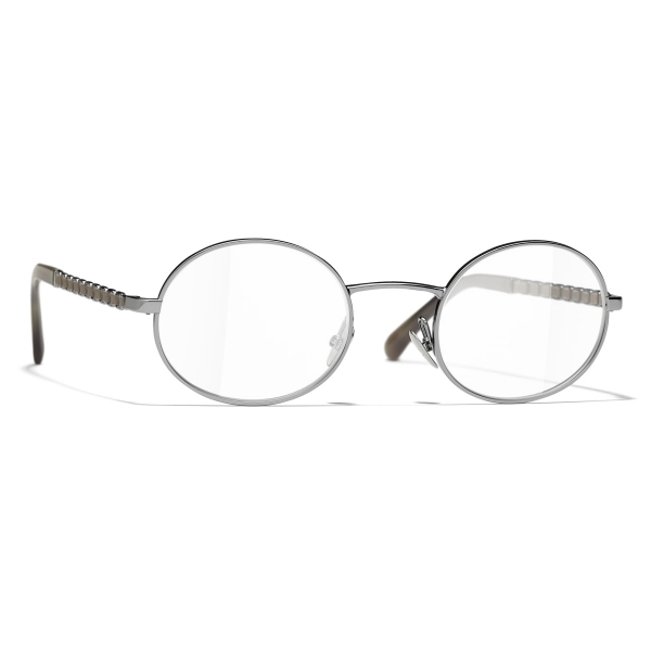 Chanel - Oval Eyeglasses - Dark Silver - Chanel Eyewear