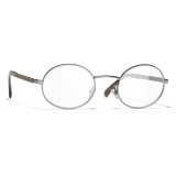 Chanel - Oval Eyeglasses - Dark Silver - Chanel Eyewear