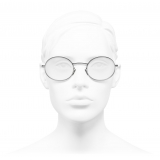 Chanel - Occhiali da Vista Ovali - Argento Scuro - Chanel Eyewear
