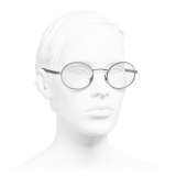 Chanel - Oval Eyeglasses - Dark Silver - Chanel Eyewear