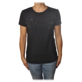 Dondup - T-shirt con Logo in Castoni - Nero - T-shirt - Luxury Exclusive Collection