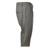 Dondup - Pantalone in Lana Modello Gaubert Pinces - Grigio - Pantalone - Luxury Exclusive Collection